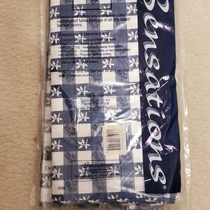 Lot 54x108 Tablecloths 2 Ply Tissue No Leak Blue Gingham Vintage